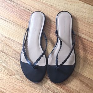 Leather flip flops